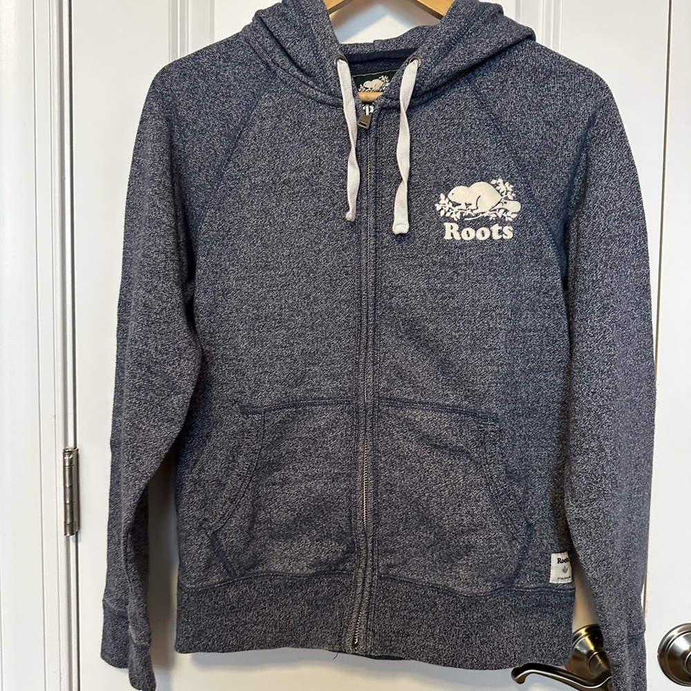 Roots Heather Navy Blue Hoodie Jacket